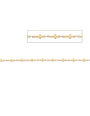 Καδένα Senza Stainless Steel Goldplated, με Σταυρούς - SSD5652GD