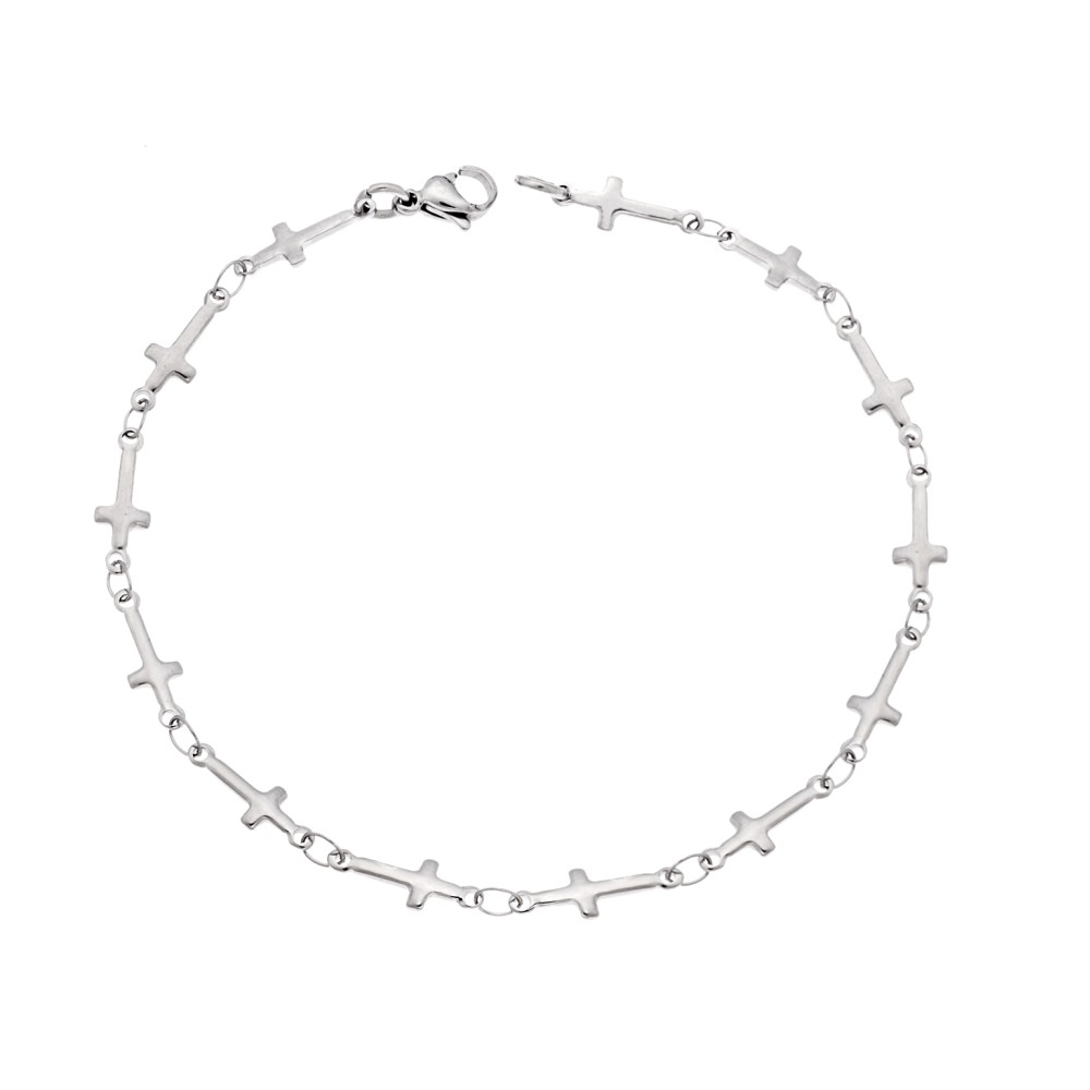 Βραχιόλι Senza Stainless Steel Silver, με Σταυρούς - SSD5652SRBR