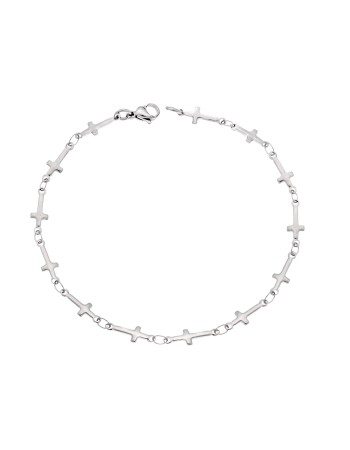 Βραχιόλι Senza Stainless Steel Silver, με Σταυρούς - SSD5652SRBR