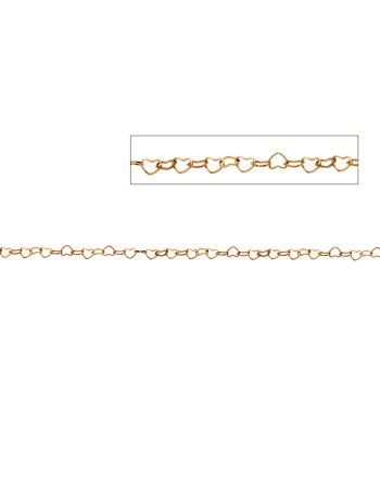 Καδένα Senza Stainless Steel Gold Plated, με Καρδούλες - SSD5653GD