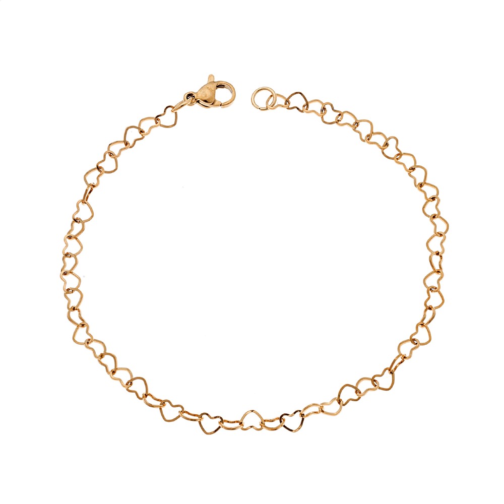 Βραχιόλι Senza Stainless Steel Gold Plated, με Καρδούλες - SSD5653GDBR