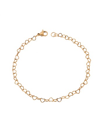 Βραχιόλι Senza Stainless Steel Gold Plated, με Καρδούλες - SSD5653GDBR