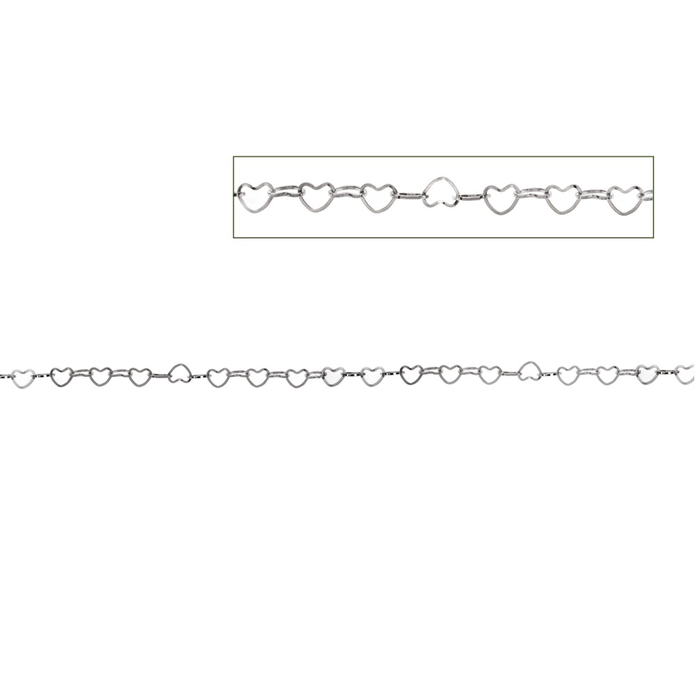 Καδένα Senza Stainless Steel Silver, με Καρδούλες - SSD5653SR