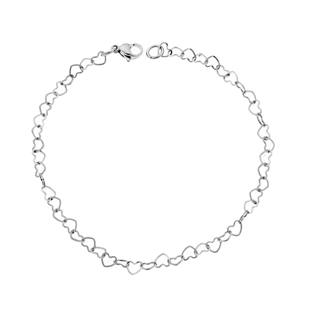 Βραχιόλι Senza Stainless Steel Silver, με Καρδούλες - SSD5653SRBR