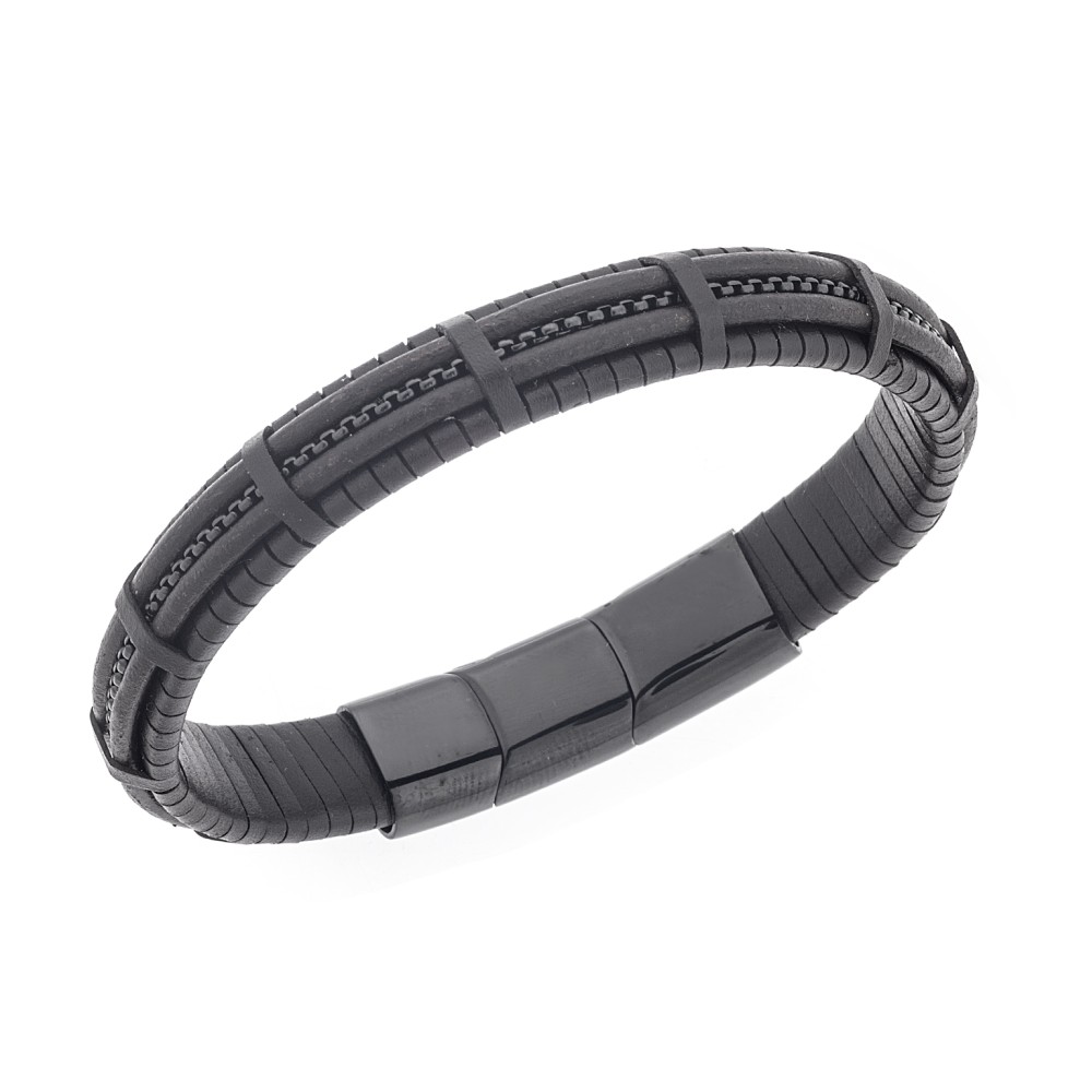 Βραχιόλι Senza Men's Steel Brown Leather Strap - SSD5668BN