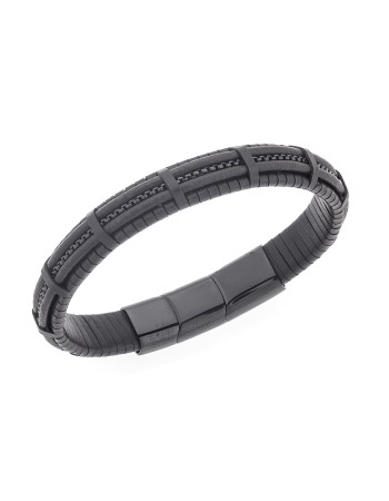 Βραχιόλι Senza Men's Steel Brown Leather Strap - SSD5668BN