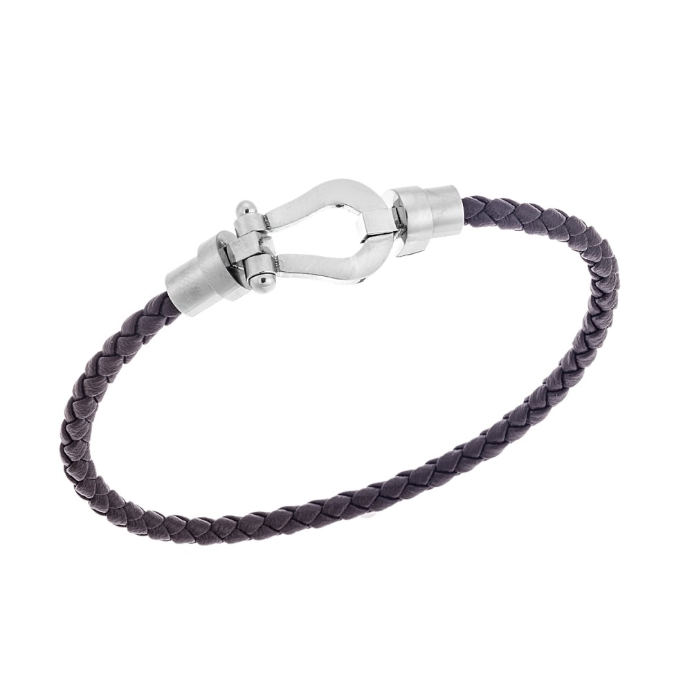 Βραχιόλι Senza Men's Steel Brown Leather Strap - SSD5673SBN