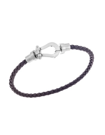 Βραχιόλι Senza Men's Steel Brown Leather Strap - SSD5673SBN