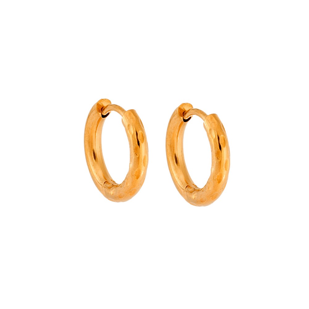 Σκουλαρίκια Γυναικεία SENZA, κρίκοι από επιχρυσωμένο Ατσάλι - SSD5695GD