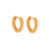Σκουλαρίκια Γυναικεία SENZA, σφυρήλατοι κρίκοι από επιχρυσωμένο Ατσάλι - SSD5697GD