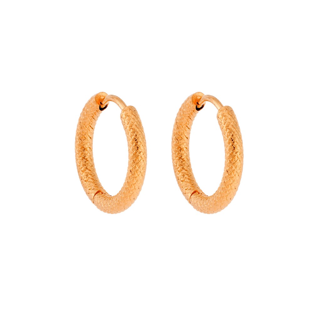 Σκουλαρίκια Γυναικεία SENZA, κρίκοι από επιχρυσωμένο Ατσάλι - SSD5700GD