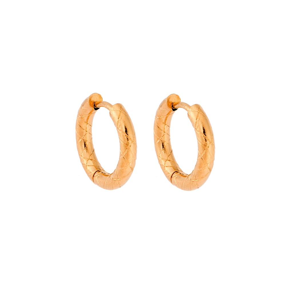 Σκουλαρίκια Γυναικεία SENZA, κρίκοι από επιχρυσωμένο Ατσάλι - SSD5701GD