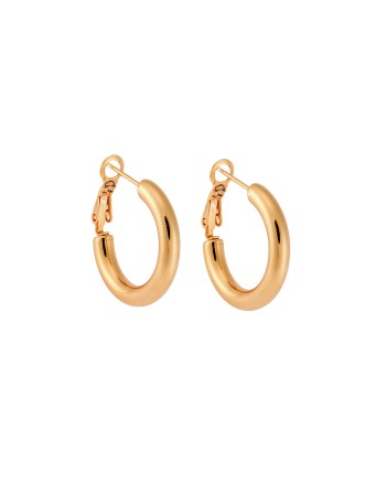 Σκουλαρίκια Γυναικεία SENZA, κρίκοι από επιχρυσωμένο Ατσάλι, 2.5 cm - SSD5708GD