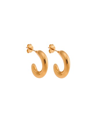 Σκουλαρίκια Γυναικεία SENZA, κρίκοι από επιχρυσωμένο Ατσάλι - SSD5711GD