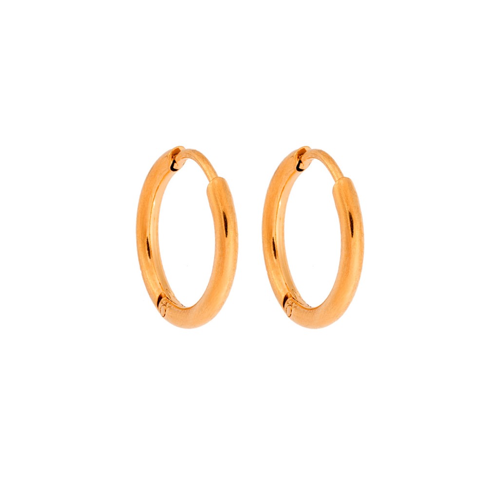 Σκουλαρίκια Γυναικεία SENZA Gold Plated Steel, κρικάκι 1.5 cm - SSD5735GD