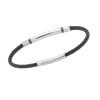Βραχιόλι Senza Men's Silver & Black Stainless Steel Bracelet - SSD5750BK