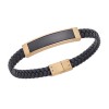 Βραχιόλι Senza Men's Gold Plated Stainless Steel With Black Leather - SSD5755GBK