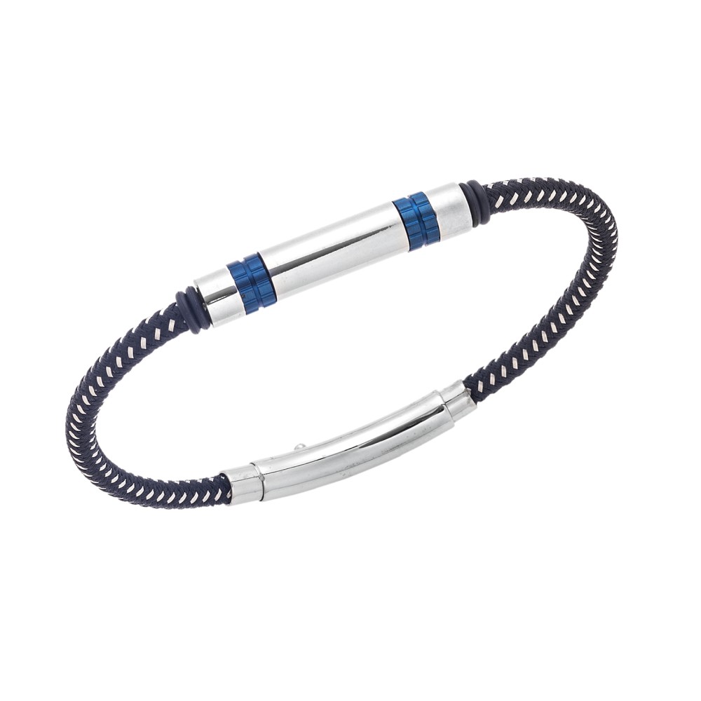 Βραχιόλι Senza Men's Steel, με Μπλε στοιχεία - SSD5773