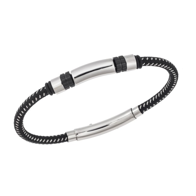 Βραχιόλι Senza Men's Steel, με Μαύρα στοιχεία - SSD5773BK