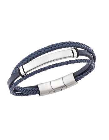 Βραχιόλι Senza Men's Steel Blue Leather Strap - SSD5775SBL