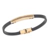 Βραχιόλι Senza Men's Gold Plated Steel, Black Leather Strap, Σχέδιο με μαίανδρο - SSD5781GD