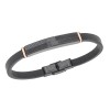 Βραχιόλι Senza Men's Steel, Black Leather Strap, με σχέδιο από διπλό μαίανδρο - SSD5783RBK