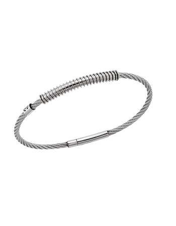 Βραχιόλι Senza Men's Steel, με σχέδιο συρματόσχοινο - SSD5837SR