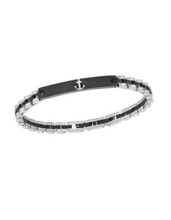 Βραχιόλι Senza Men's Stainless Steel Black Anchor - SSD5946SBK