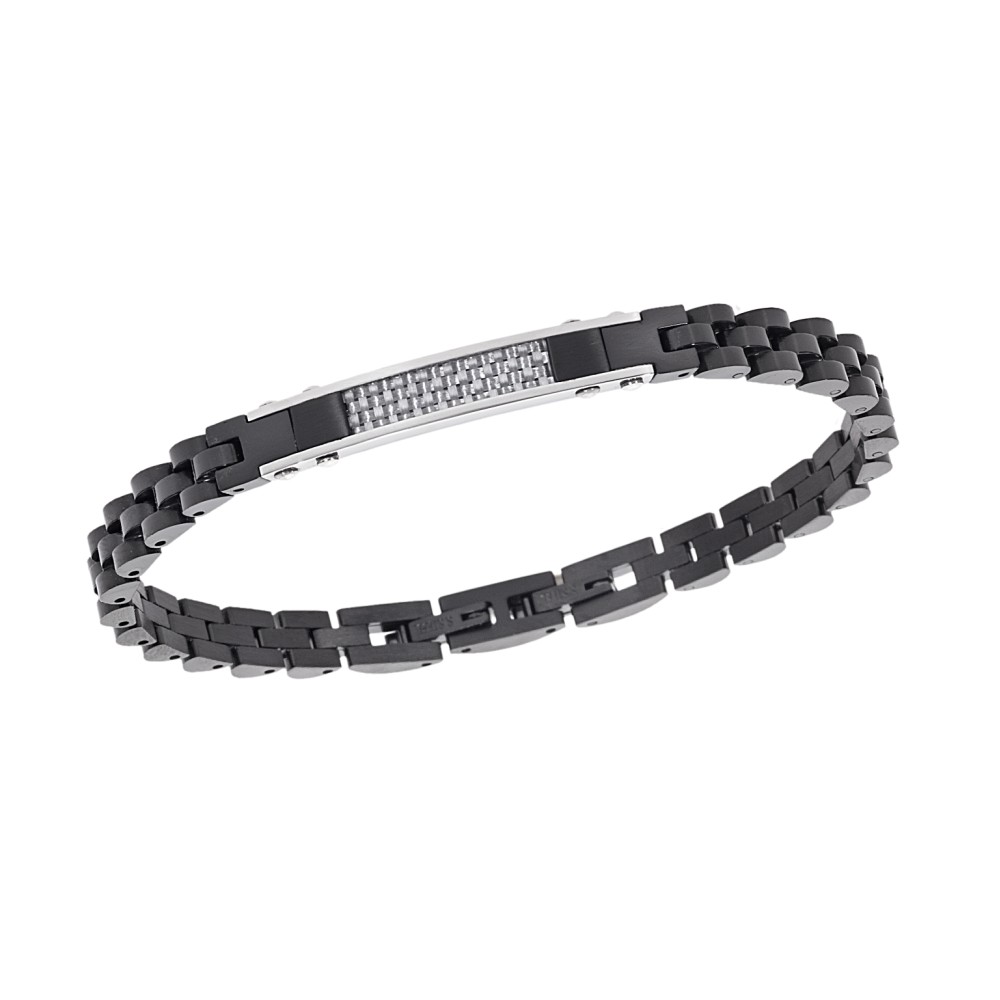 Βραχιόλι Senza Men's Black Stainless Steel - SSD5948BK