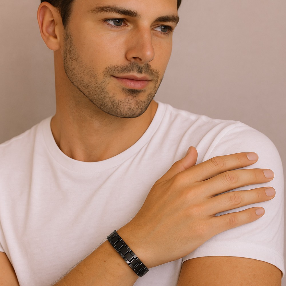 Βραχιόλι Senza Men's Black Stainless Steel - SSD5960BK