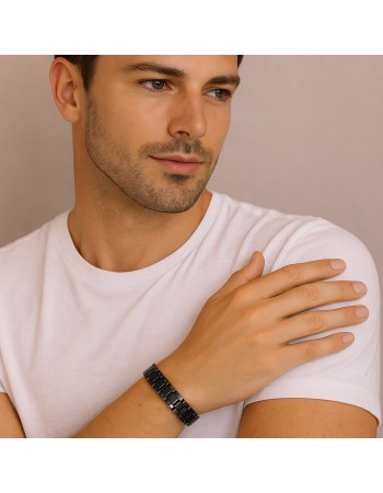 Βραχιόλι Senza Men's Black Stainless Steel - SSD5960BK