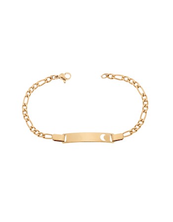 Βραχιόλι Senza Stainless Steel Gold Plated , ταυτότητα με φεγγαράκι - SSD5990GD