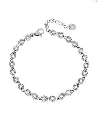 Βραχιόλι Γυναικείο SENZA Stainless Steel , άπειρα με πέτρες - SSD6003SR