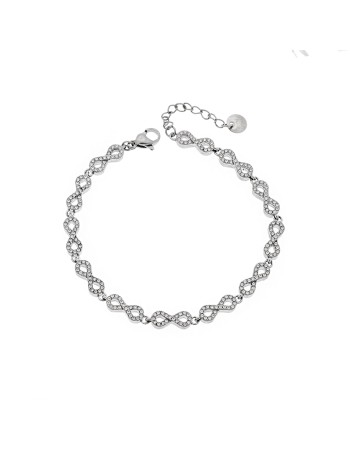 Βραχιόλι Γυναικείο SENZA Stainless Steel , άπειρα με πέτρες - SSD6003SR