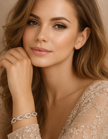 Βραχιόλι Γυναικείο SENZA Stainless Steel , άπειρα με πέτρες - SSD6003SR