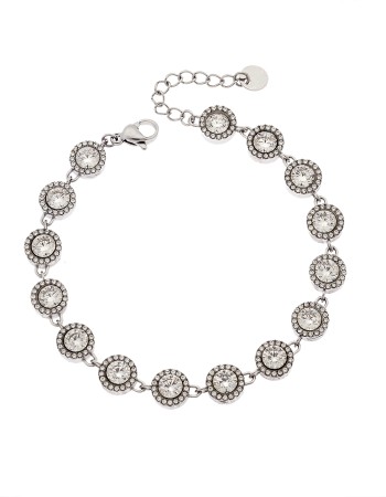 Βραχιόλι Γυναικείο SENZA Stainless Steel , ριβιέρα με στρογγυλή πέτρα - SSD6009SR