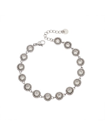 Βραχιόλι Γυναικείο SENZA Stainless Steel , ριβιέρα με στρογγυλή πέτρα - SSD6009SR