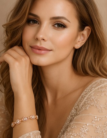 Βραχιόλι Γυναικείο SENZA Stainless Steel Gold Plated, ριβιέρα με πέτρα δάκρυ - SSD6010GD