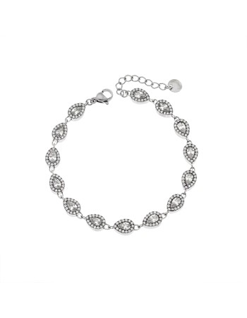 Βραχιόλι Γυναικείο SENZA Stainless Steel , ριβιέρα με πέτρα δάκρυ - SSD6010SR