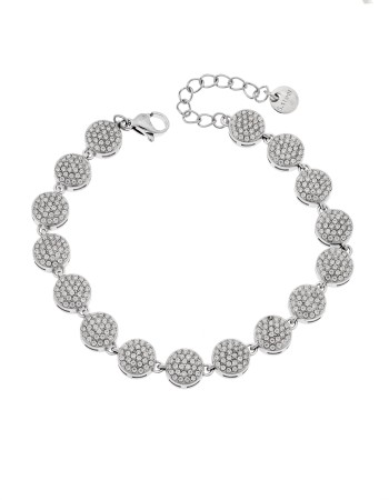 Βραχιόλι Γυναικείο SENZA Stainless Steel , ριβιέρα με στρογγυλα στοιχεία και πέτρες - SSD6011SR
