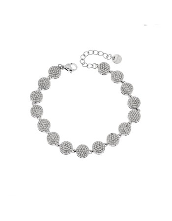 Βραχιόλι Γυναικείο SENZA Stainless Steel , ριβιέρα με στρογγυλα στοιχεία και πέτρες - SSD6011SR