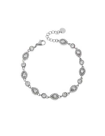 Βραχιόλι Γυναικείο SENZA Stainless Steel , ριβιέρα με οβάλ πέτρες - SSD6015SR