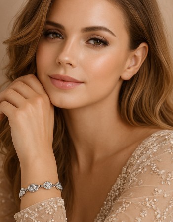 Βραχιόλι Γυναικείο SENZA Stainless Steel , ριβιέρα με οβάλ πέτρες - SSD6015SR