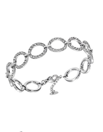 Βραχιόλι Γυναικείο SENZA Stainless Steel , με στρογγυλά στοιχεία και πέτρες - SSD6017SR