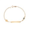 Βραχιόλι SENZA χρυσό 9Κ, ταυτότητα με μπάλα και μάτι με φίλντισι - SSE0047