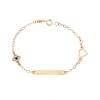 Βραχιόλι SENZA χρυσό 9Κ, ταυτότητα με καρδιά, σταυρό και μάτι με φίλντισι - SSE0052
