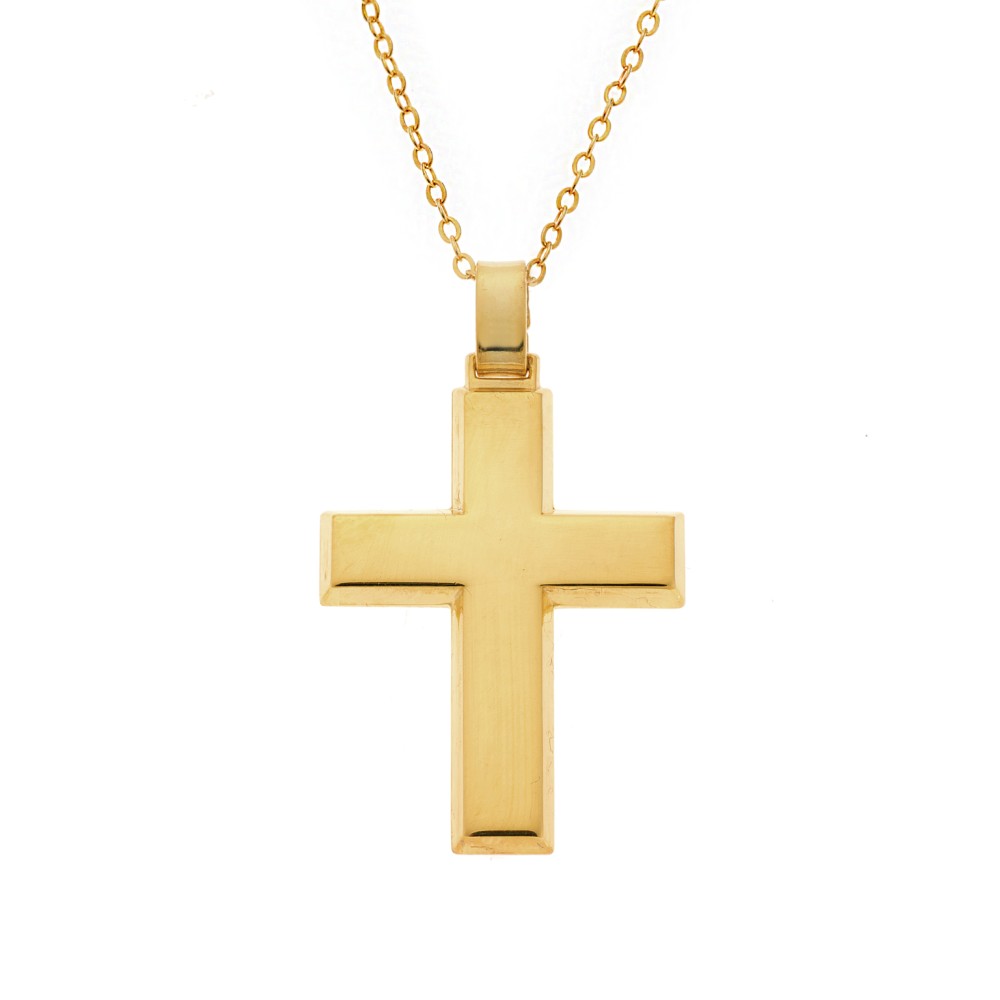 Μενταγιόν Senza επιχρυσωμένο ασήμι 925, σταυρός - SSE0108GD