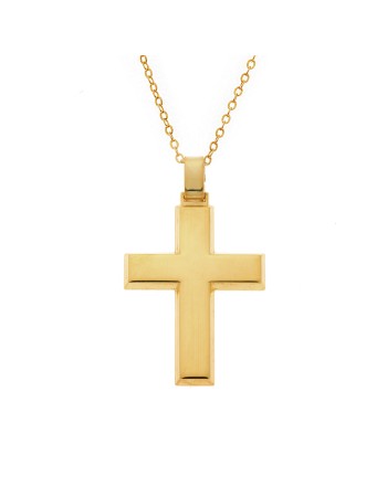 Μενταγιόν Senza επιχρυσωμένο ασήμι 925, σταυρός - SSE0108GD