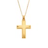 Μενταγιόν Senza επιχρυσωμένο ασήμι 925, σταυρός με σκαλιστές γωνίες - SSE0113GD