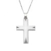 Μενταγιόν Senza ασήμι 925, σταυρός με σκαλιστές γωνίες - SSE0113SR